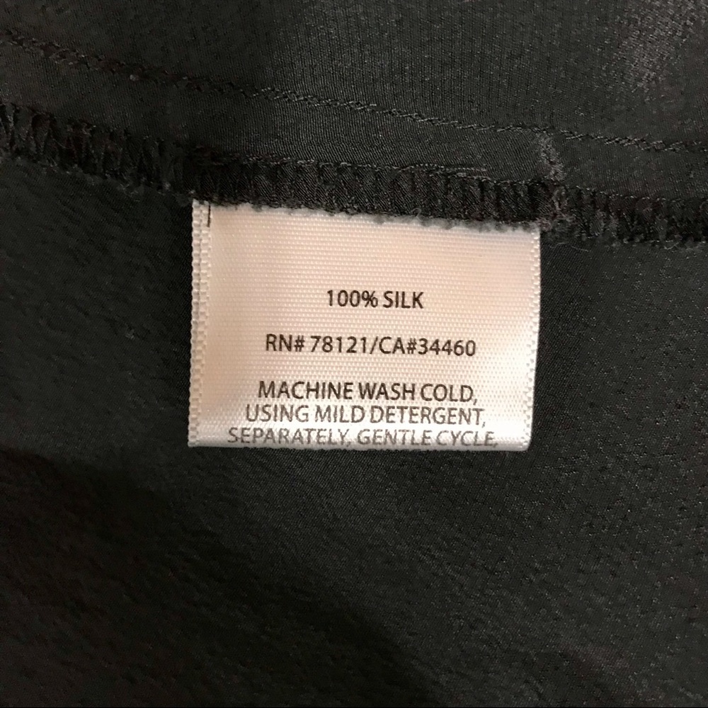 Eileen Fisher black and grey silk button-down shirt. Size XS. NWOT - Picture 9 of 11
